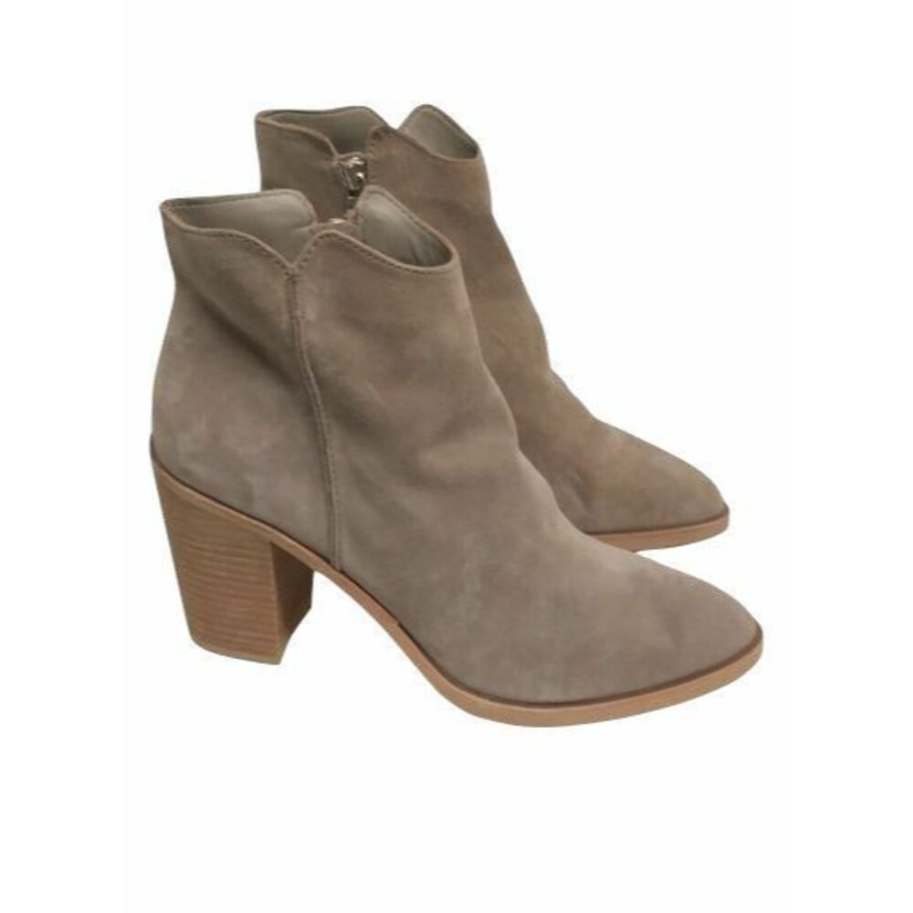 Dolce Vita  women beige  Suede Heeled Ankle  zipper Boots  size US 10
